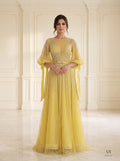 Elara beaded illusion a-line evening gown by Areen Row, front view