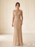 Esme art deco beaded sheath evening gown by Areen Row, front view