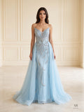 Freya beaded sweetheart sheath evening gown by Areen Row, front view