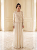 Fleur Set ivory floral beaded top & pleated skirt wedding dress by Areen Row, front view